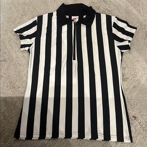 Referee Black and White Striped Polo Shirt, game night, Halloween